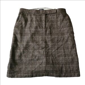 J.Crew Wool Casmere Blend  Skirt Plaid Brown Black Women's Medium